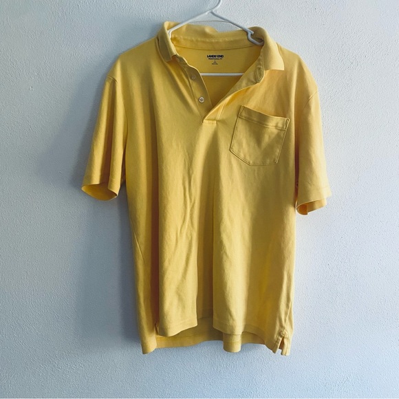 Lands End yellow polo shirt - Picture 2 of 9